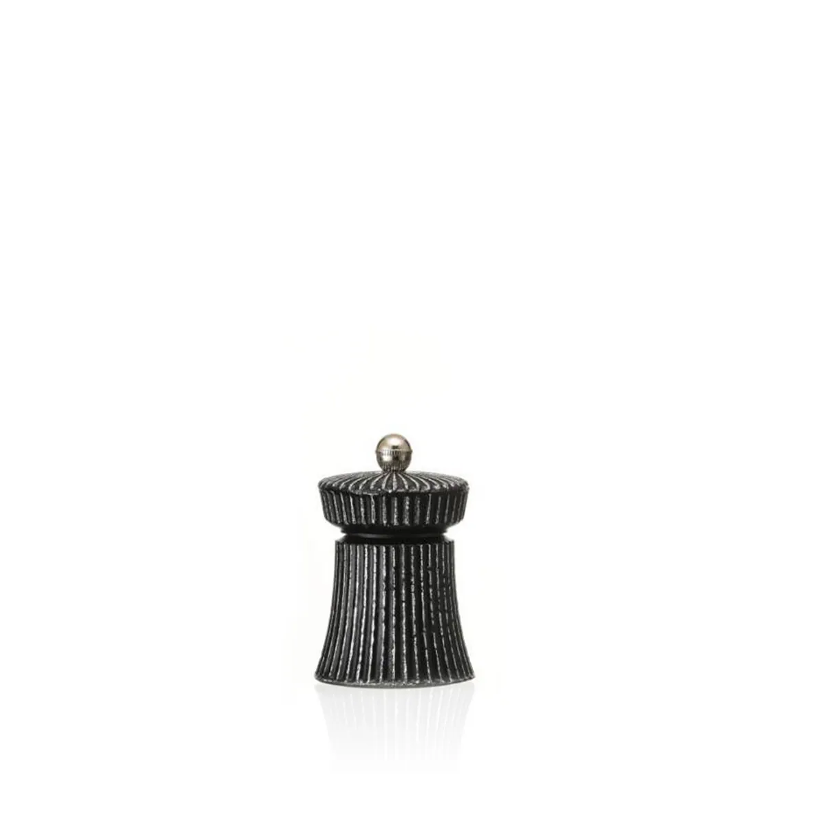 Salz- oder Pfeffermühle mit Edelstahl-Mahlwerk IRON CRUSH, Höhe 9,5 cm, schwarz/weiß, Edelstahl, Gusseisen