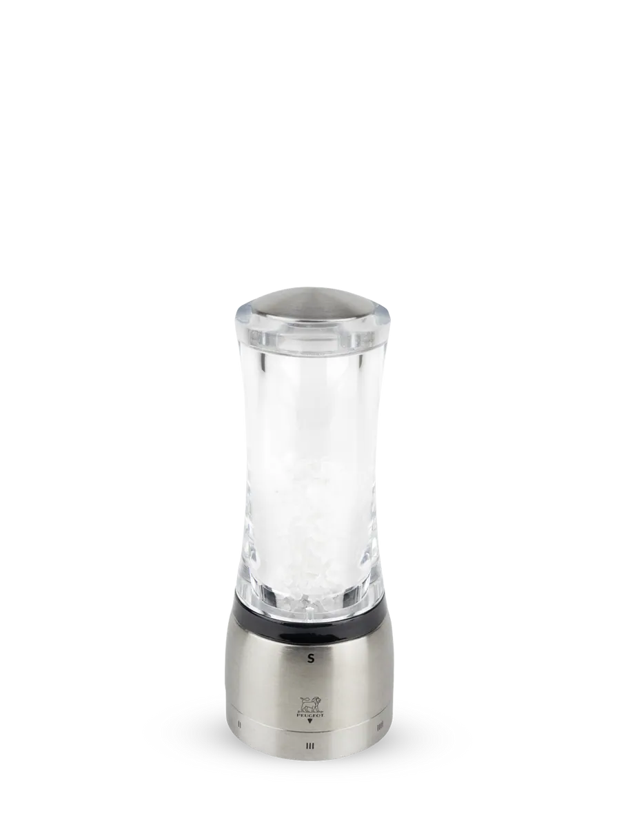 DAMAN Salzmühle aus Acryl und Edelstahl, u'Select-System, 16 cm