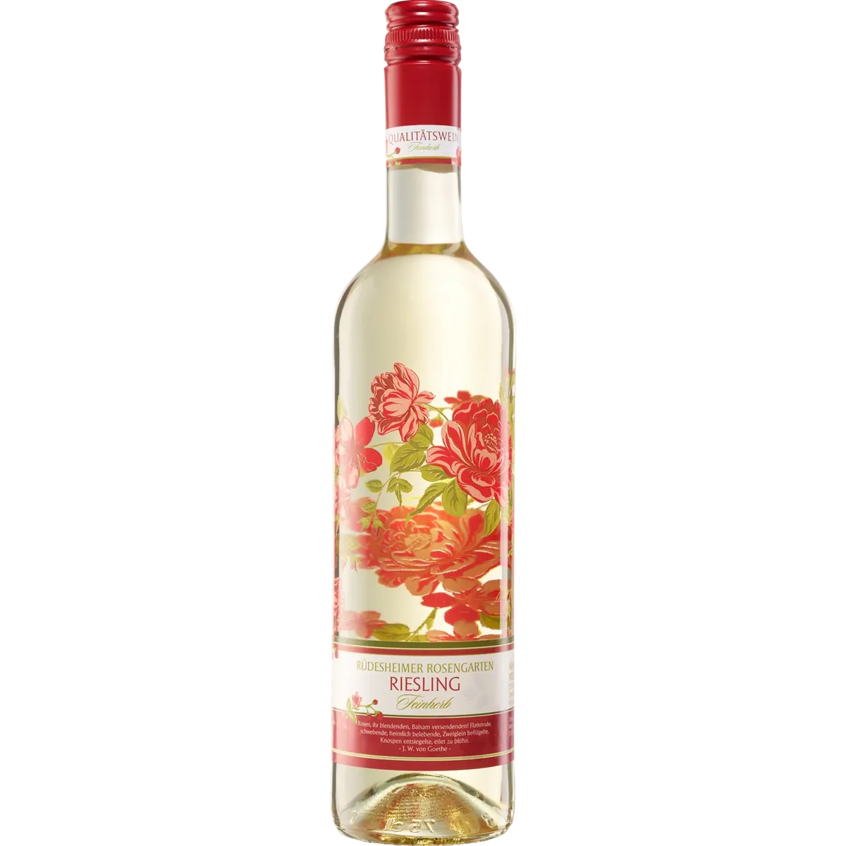 Moselland Nahetal Blumenflasche - Blickfang Rüdesheimer Rosengarten Riesling QbA 2024