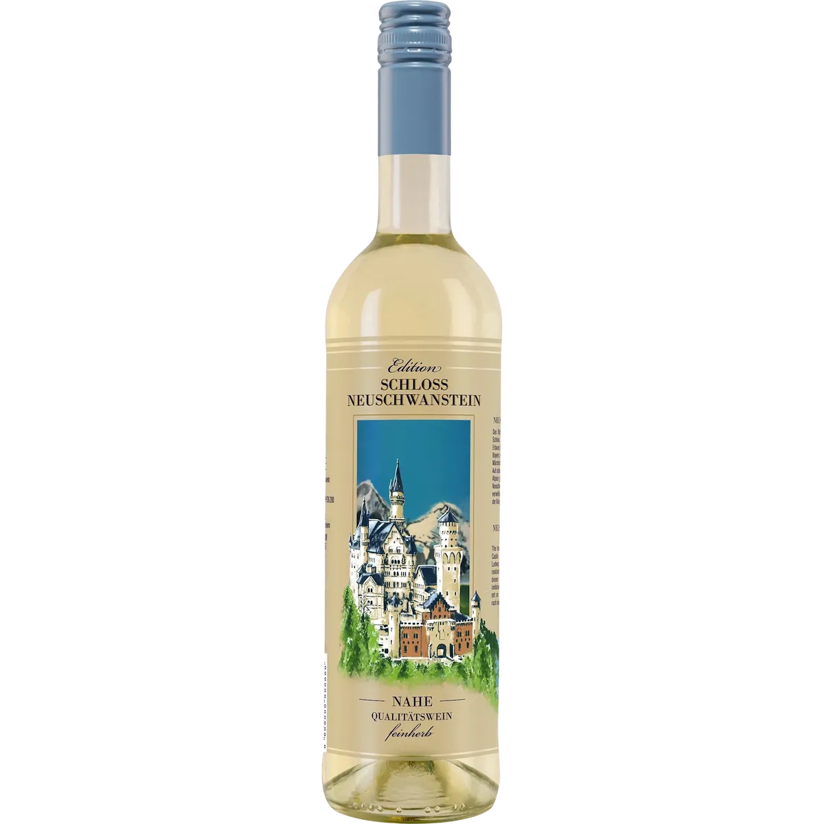 Moselland Nahetal Fensterbildflasche - Edition Schloss Neuschwanstein Nahe Cuvée weiß QbA 2023