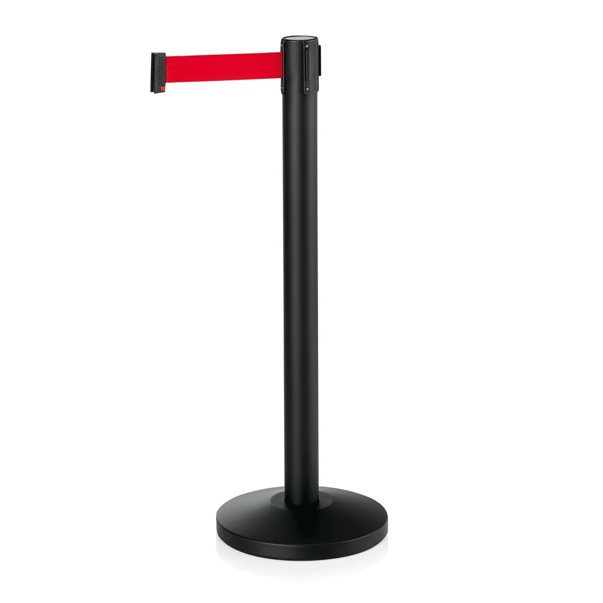Abgrenzungspfosten Lightflex 2er-Set, schwarz, 200 cm, pulverbeschichtet, Polyesterfaser, Stahl