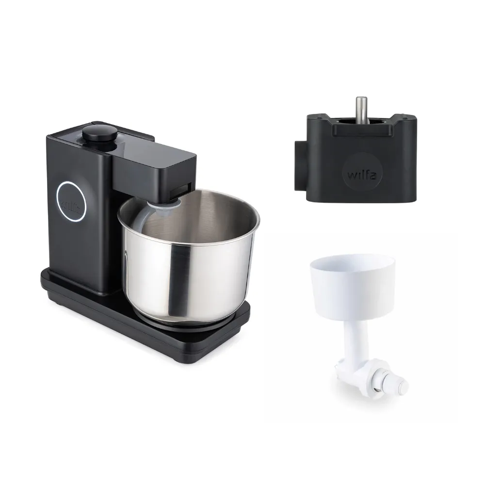 Wilfa Küchenmaschine Probaker KM1B-70 schwarz + Tool Adapter + Messerschmidt Mahlvorsatz