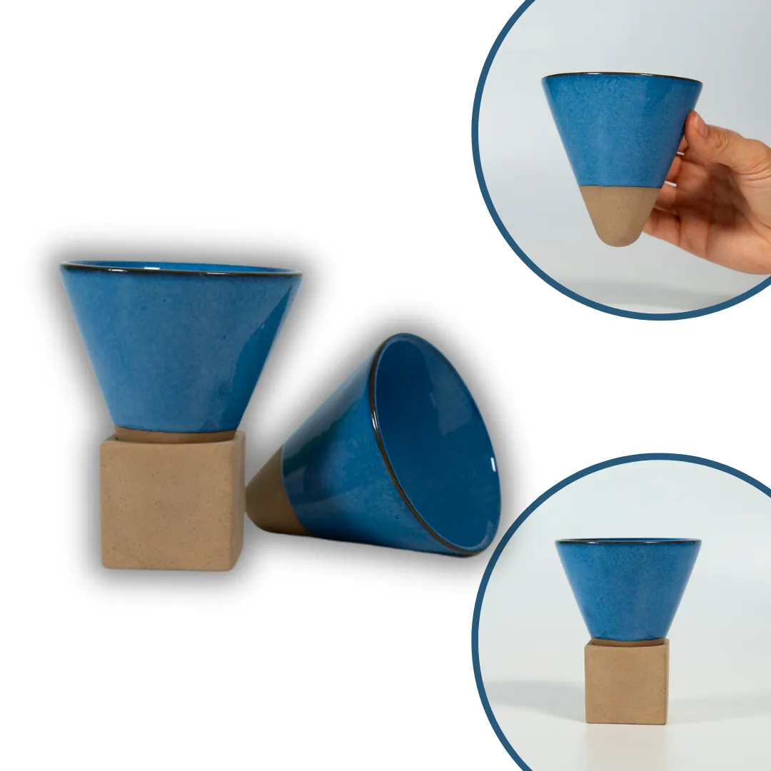 Kikis Cone Cup - Kegeltasse 200ml blau 2er Set