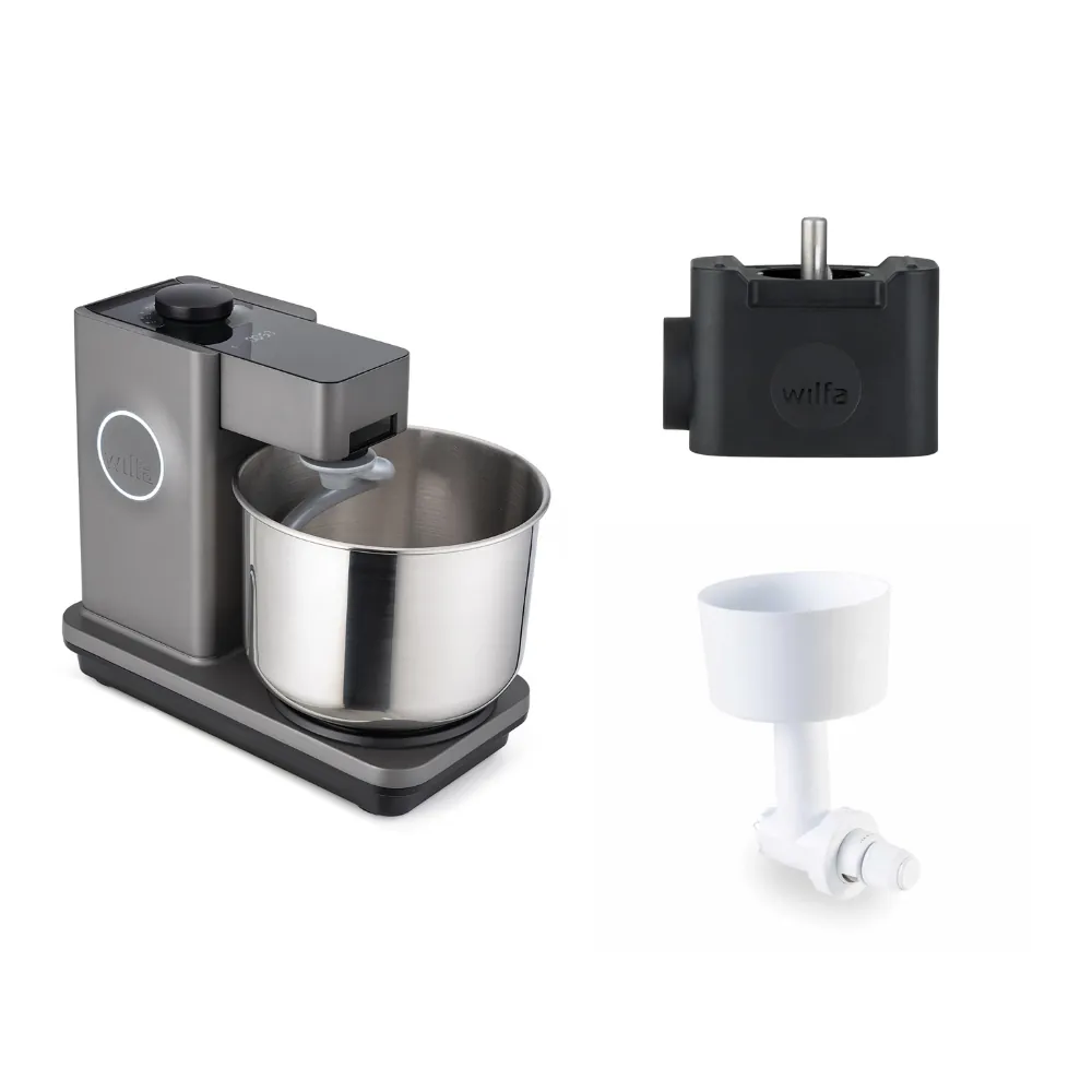 Wilfa Küchenmaschine Probaker Timer KM2GY-T70 grau+ Tool Adapter + Messerschmidt Mahlvorsatz