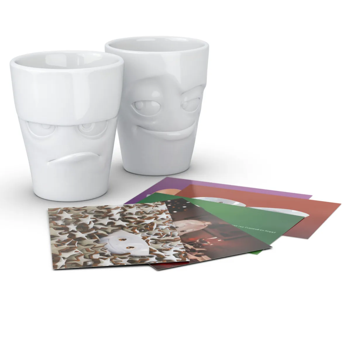Becher Set Nr. 1 Grummelig & Verschmitzt ohne Henkel in weiß, 350 ml