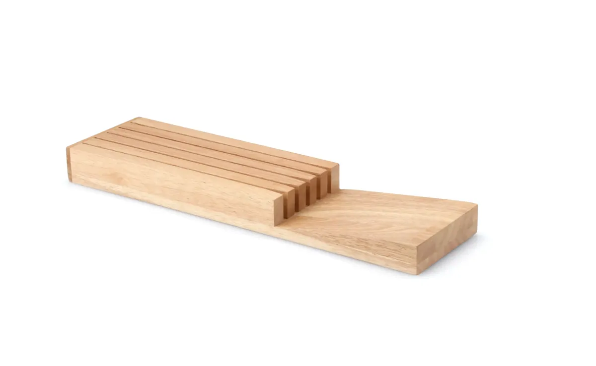 -Continenta- Messerblock für die Schublade "Gummibaumholz" 39x11x3,5cm