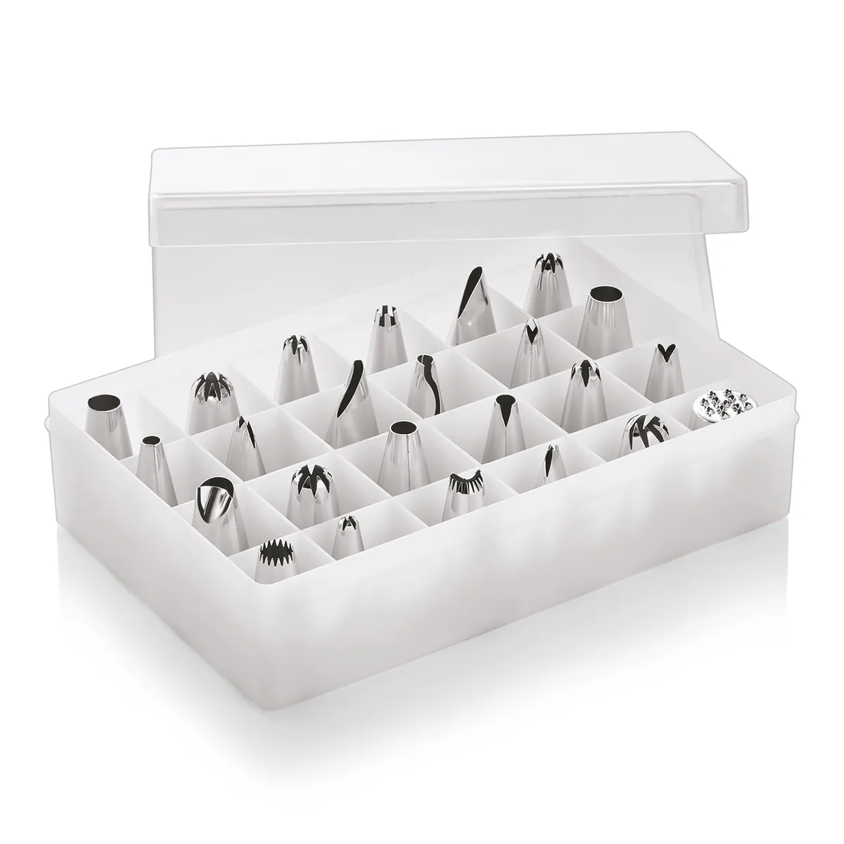 Spritztüllen Set, 17 x 11,5 x 4,5 cm, 24-teilig, Edelstahl