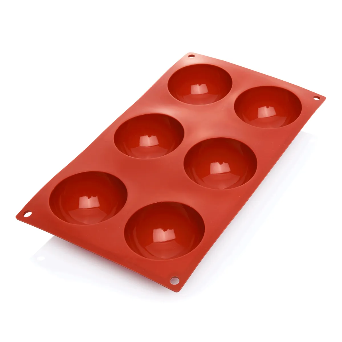 Halbkugel Bakeflex, 6 Formen, Ø 7 cm, rot, Silikon