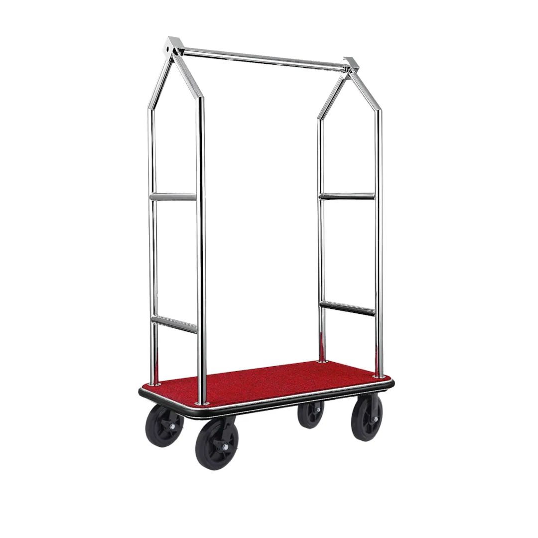 Gepäckwagen Voyager, 112 x 65 x 190 cm, gebürstet, Chromnickelstahl 18/8