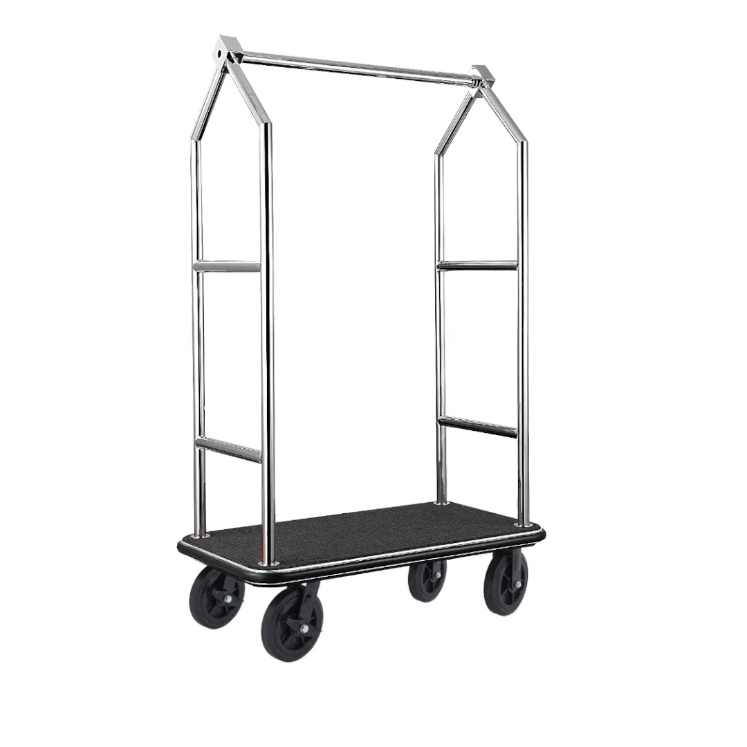 Gepäckwagen Voyager, 112 x 65 x 190 cm, gebürstet, Chromnickelstahl 18/8