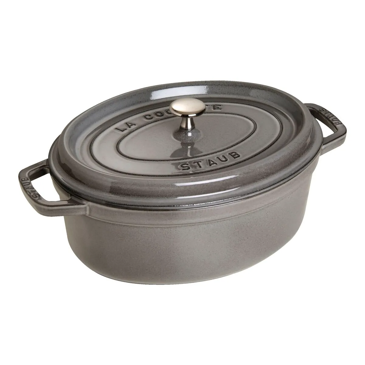 La Cocotte Cocotte 31 cm, oval, Graphit-Grau, Gusseisen