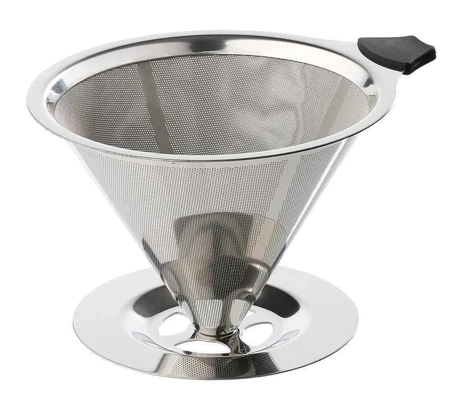Cilio Dauerfilter für Kaffee mit Standfuß Edelstahl