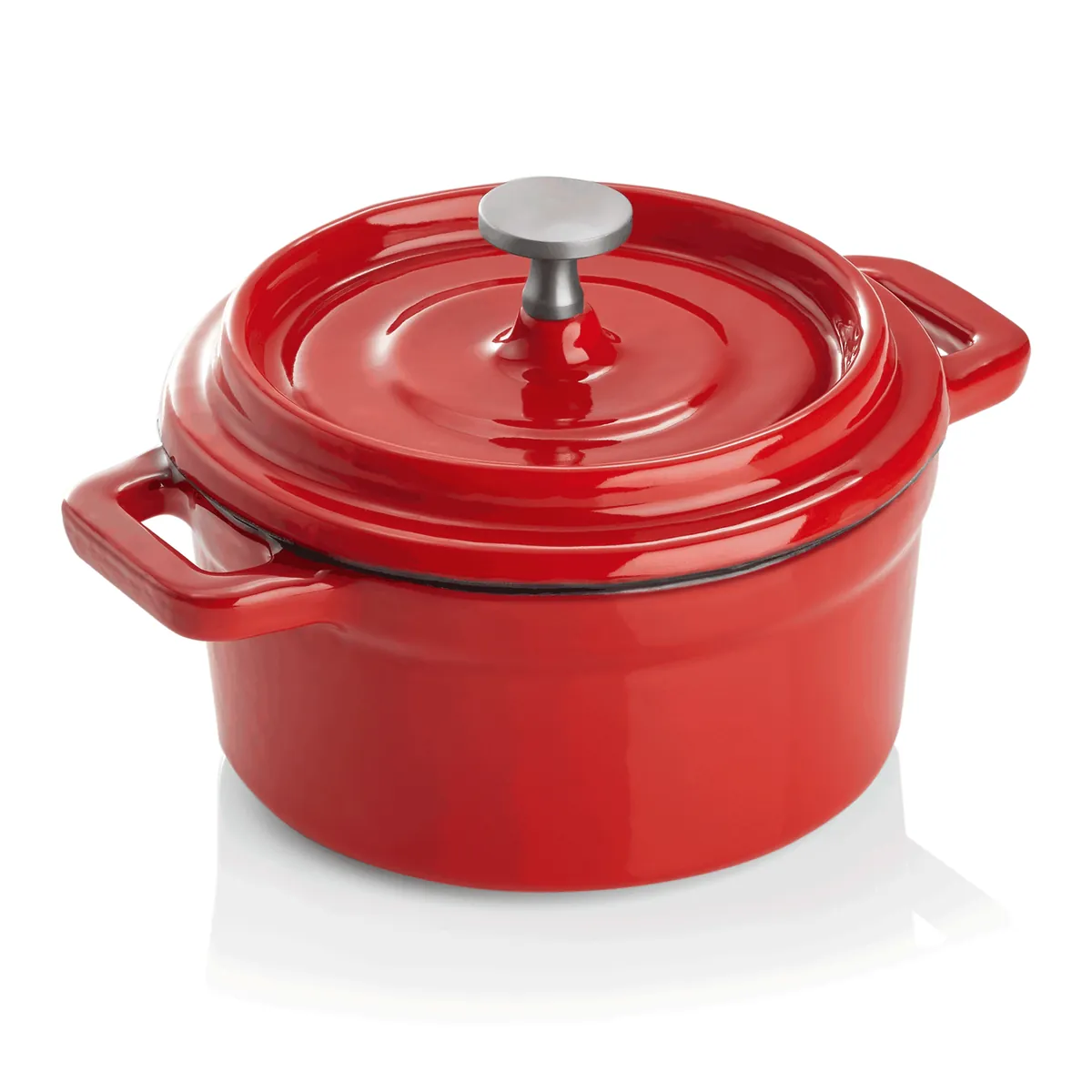 Cocotte, Ø 10 cm, Höhe 6,5 cm, Farbe wählbar, Gusseisen, Edelstahl, emailliert