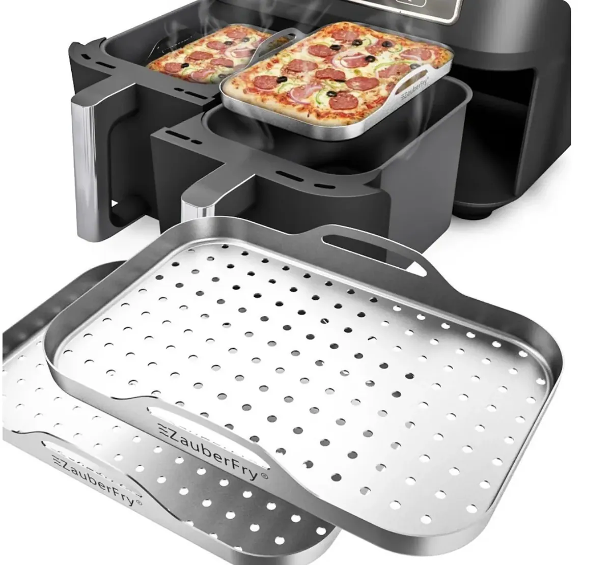 ZauberFry | Pizzaeinsatz aus Edelstahl (2er-Set)