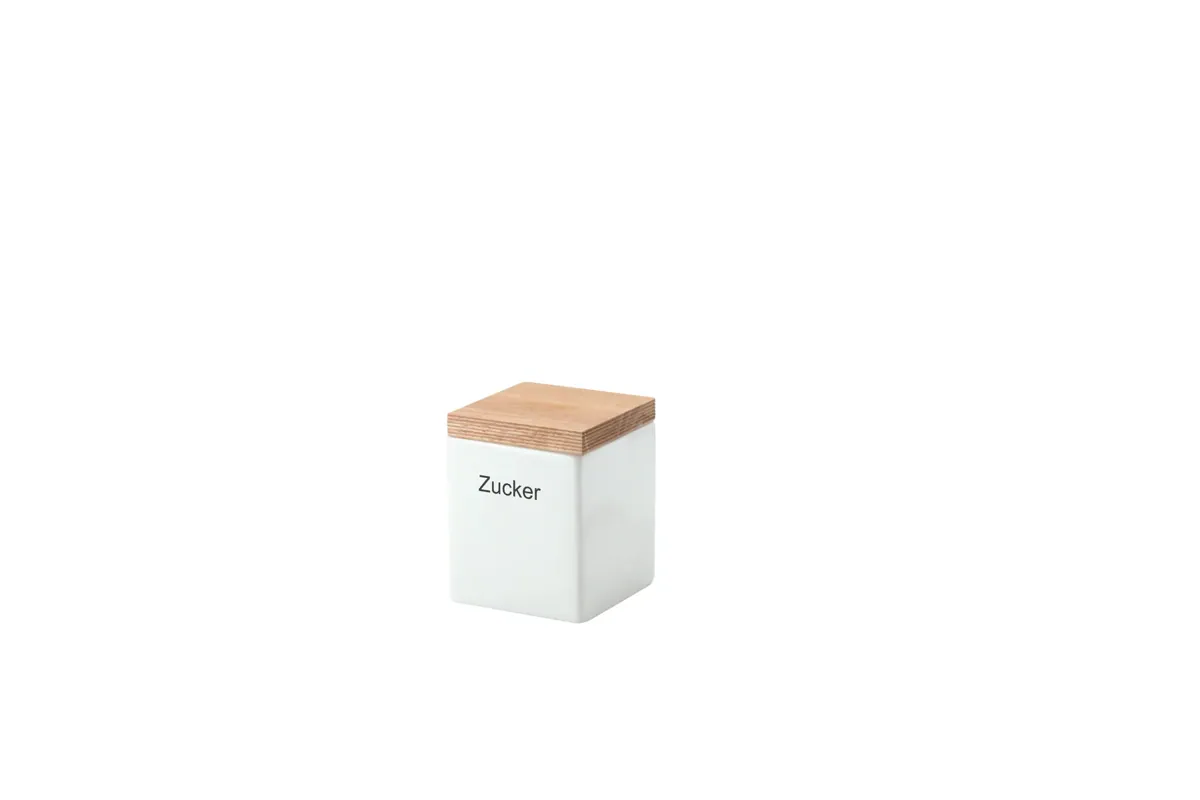 -Continenta- Vorratsdose mit Holzdeckel und Silikonring "Zucker", 800ml