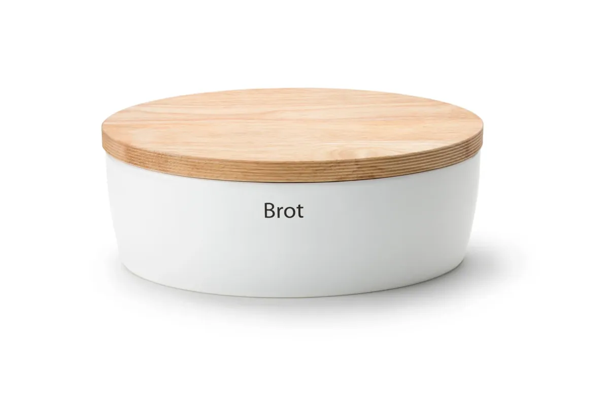 -Continenta- Brottopf oval Keramik mit Holzdeckel, 36x23x13,5cm