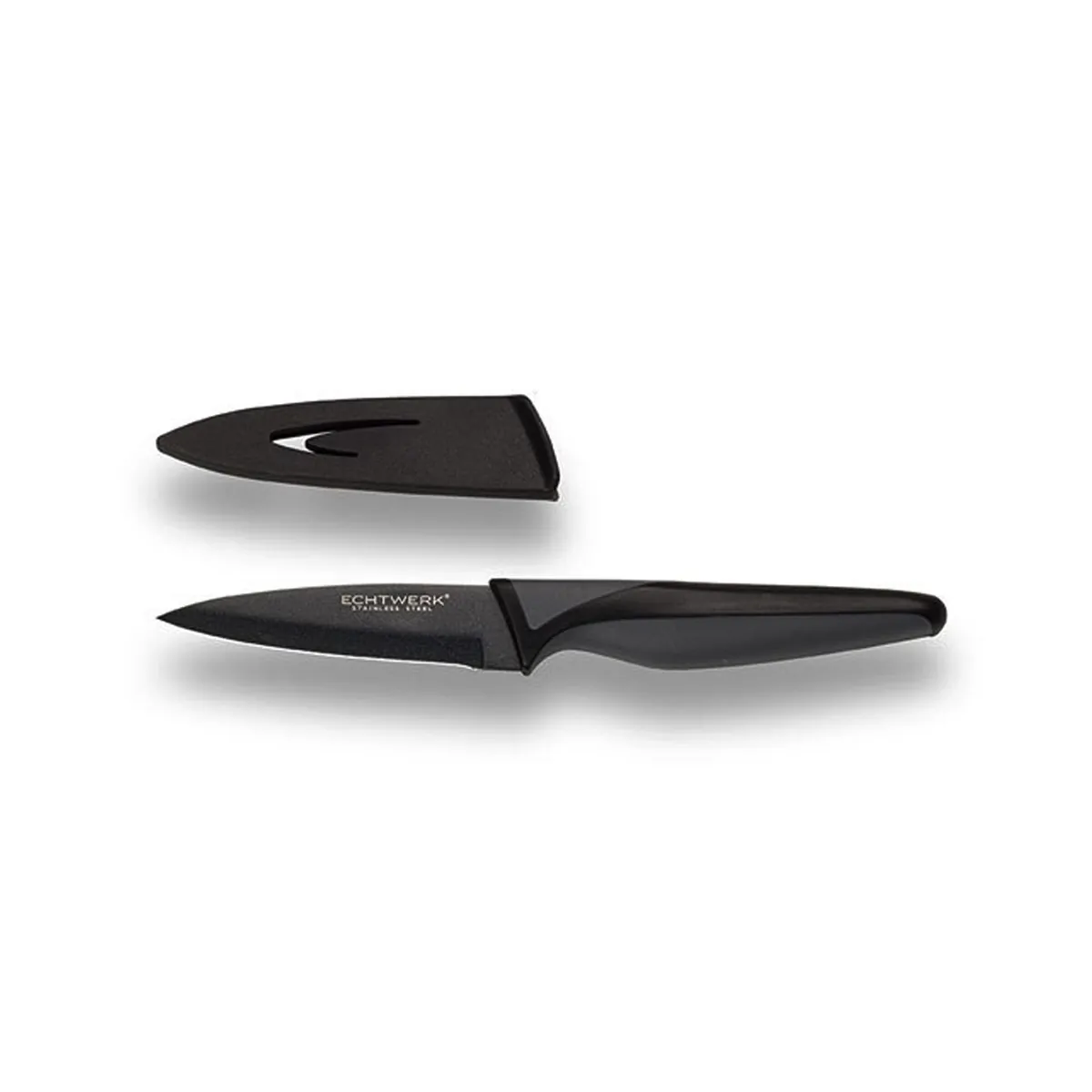 Schälmesser "BlackSteel", Gemüsemesser, Antihaftbeschichtung, Klingenschutz, ergonomischer Griff, Klingenlänge 9 cm