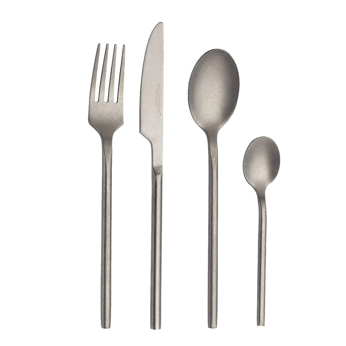 Tafelbesteck „Malou“ 16tlg - stonewashed, Vintage Besteck-Set für bis zu 4 Personen