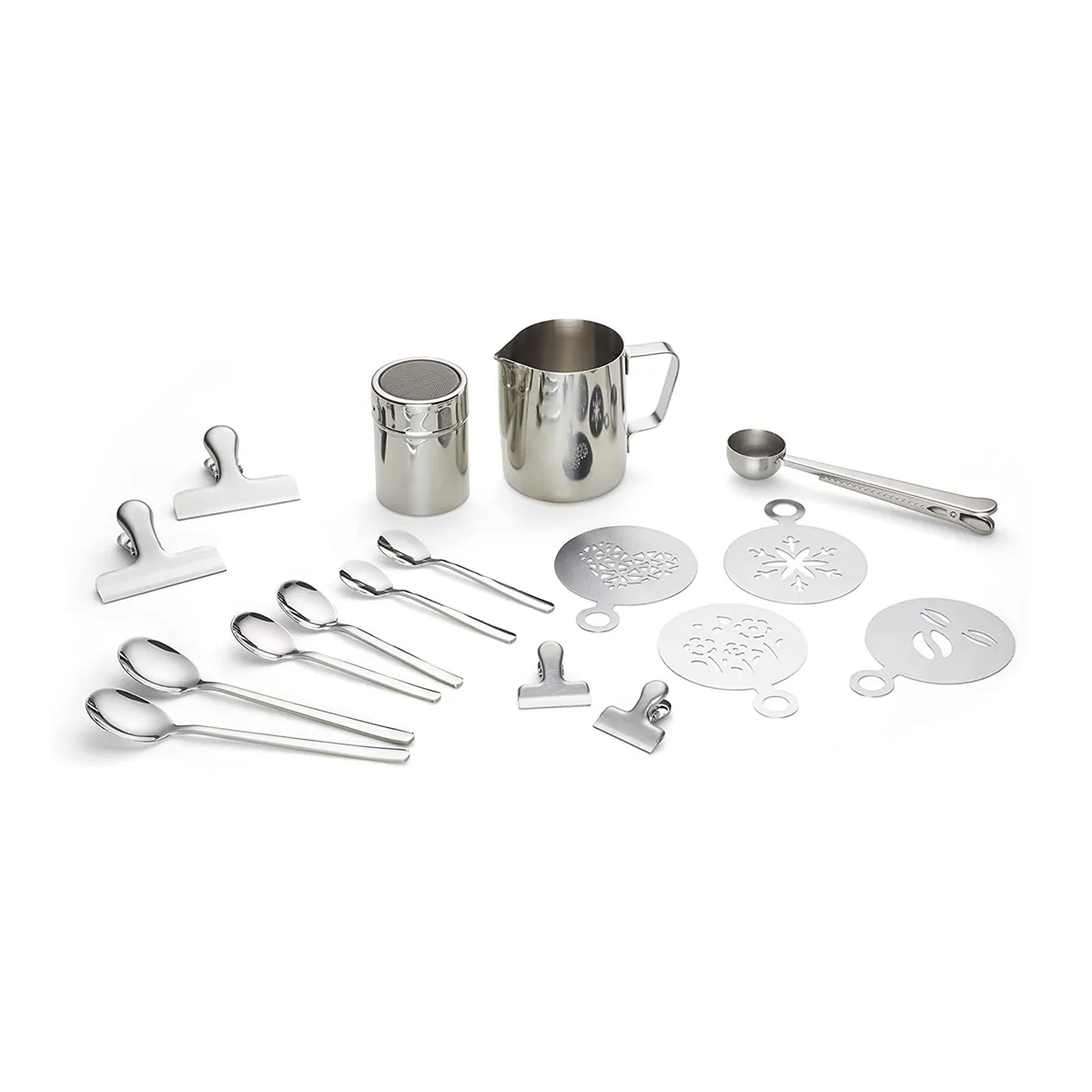 Kaffeezubehör-Set 23tlg, 600 ml, aus hochwertigem Edelstahl