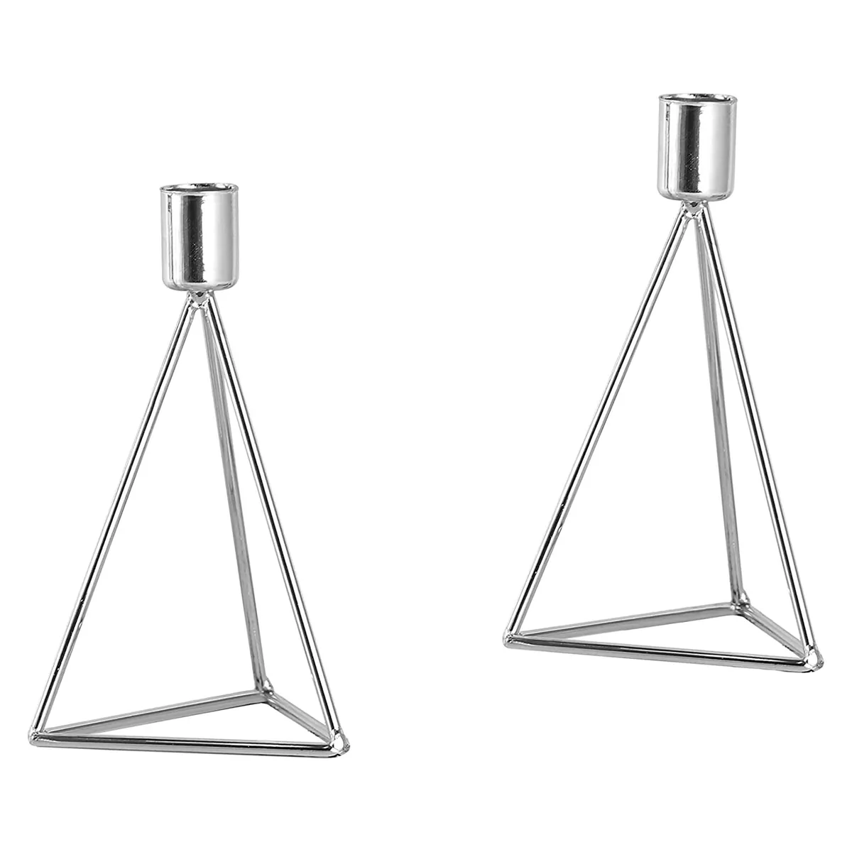 2-teiliges Teelicht-/ Kerzenhalter Set "Modern Small", Geometrisches Design, Votiv Kerzenhalte, 9,5 x 9,5 x 16,5 cm
