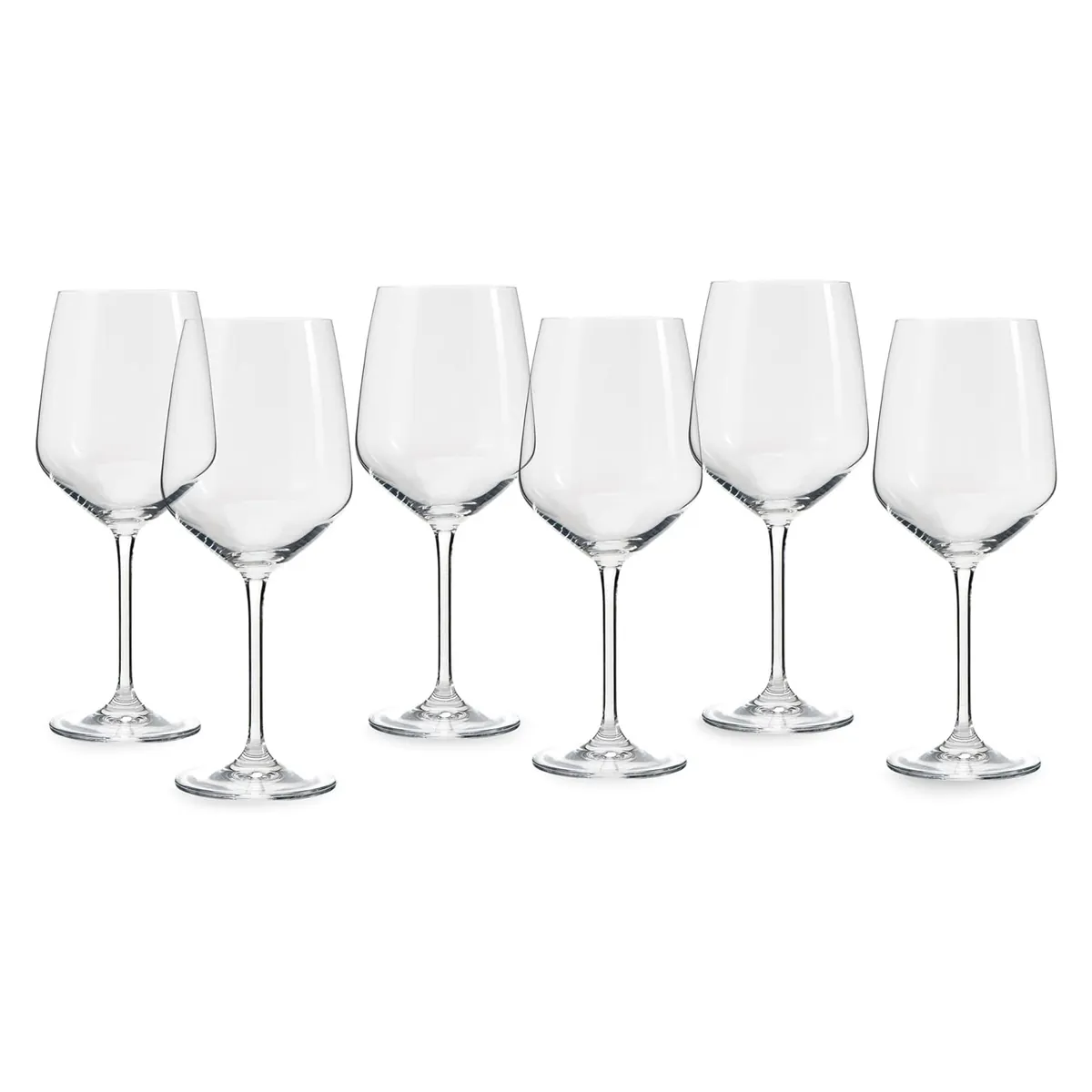 Rotwein-Gläser 6er Set, 627 ml - Zeitlose Weingläser, Weinkelche, Robuste Gläser, spülmaschinenfest