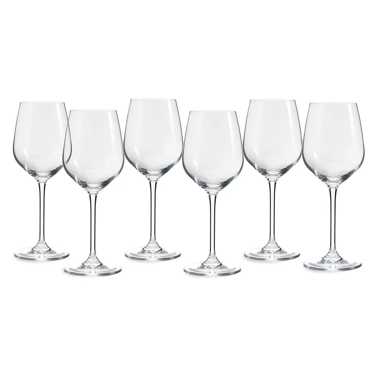 Weißwein-Gläser 6er Set, 388 ml - Zeitlose Weingläser, Weinkelche, Robuste Gläser, spülmaschinenfest