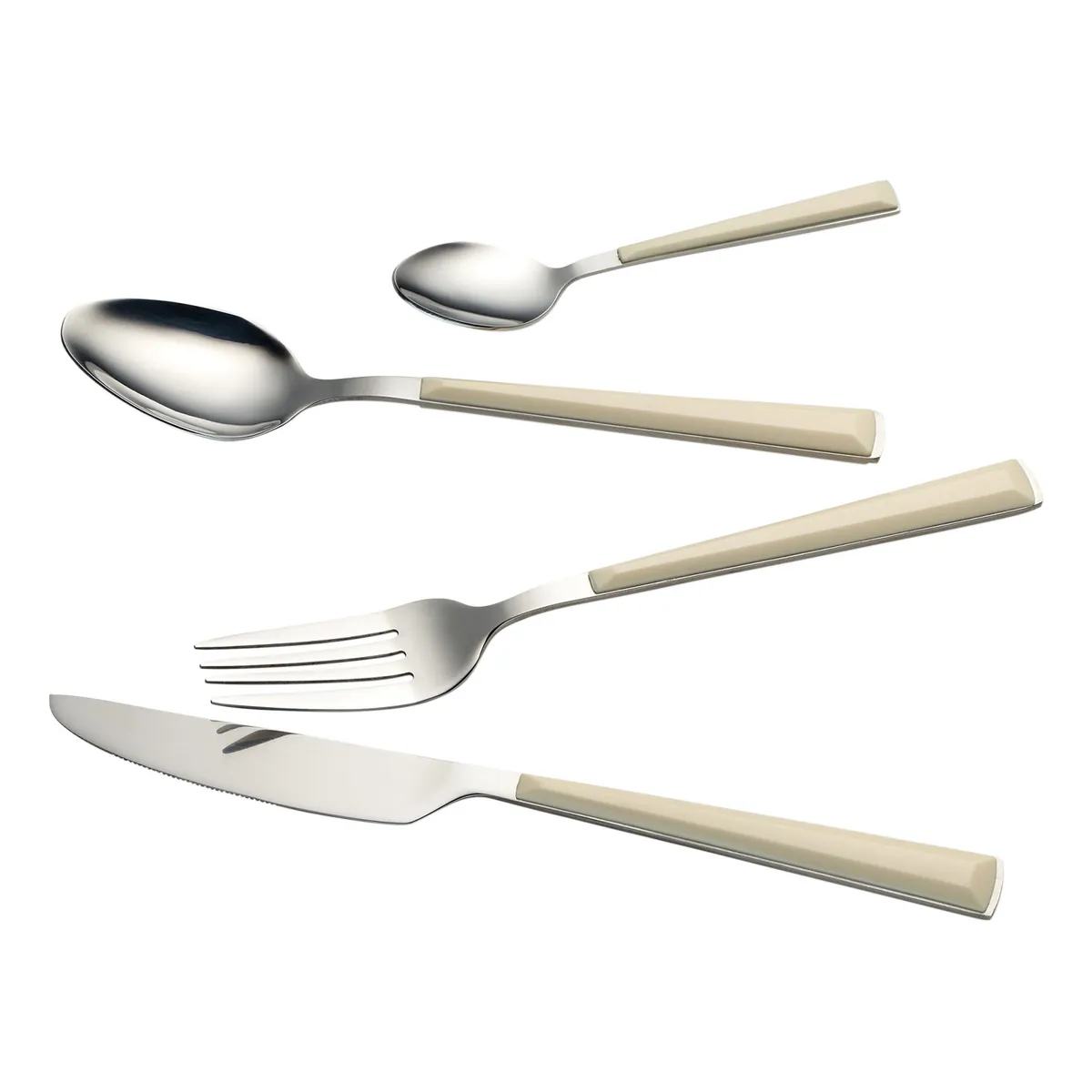 Besteck Set "Basic" 24tlg, mit Kunststoffgriffen, Campingbesteck, Picknickbesteck