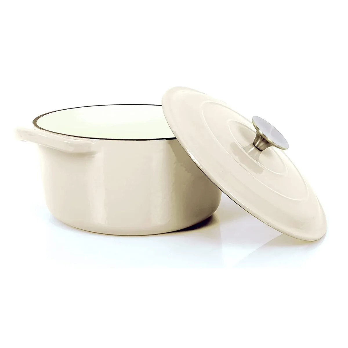 Schmortopf aus Gusseisen mit Emaille-Beschichtung, Brotbacktopf, Für Backöfen, Grill und Induktion geeignet, 3,5 L, Ø 22,5 cm