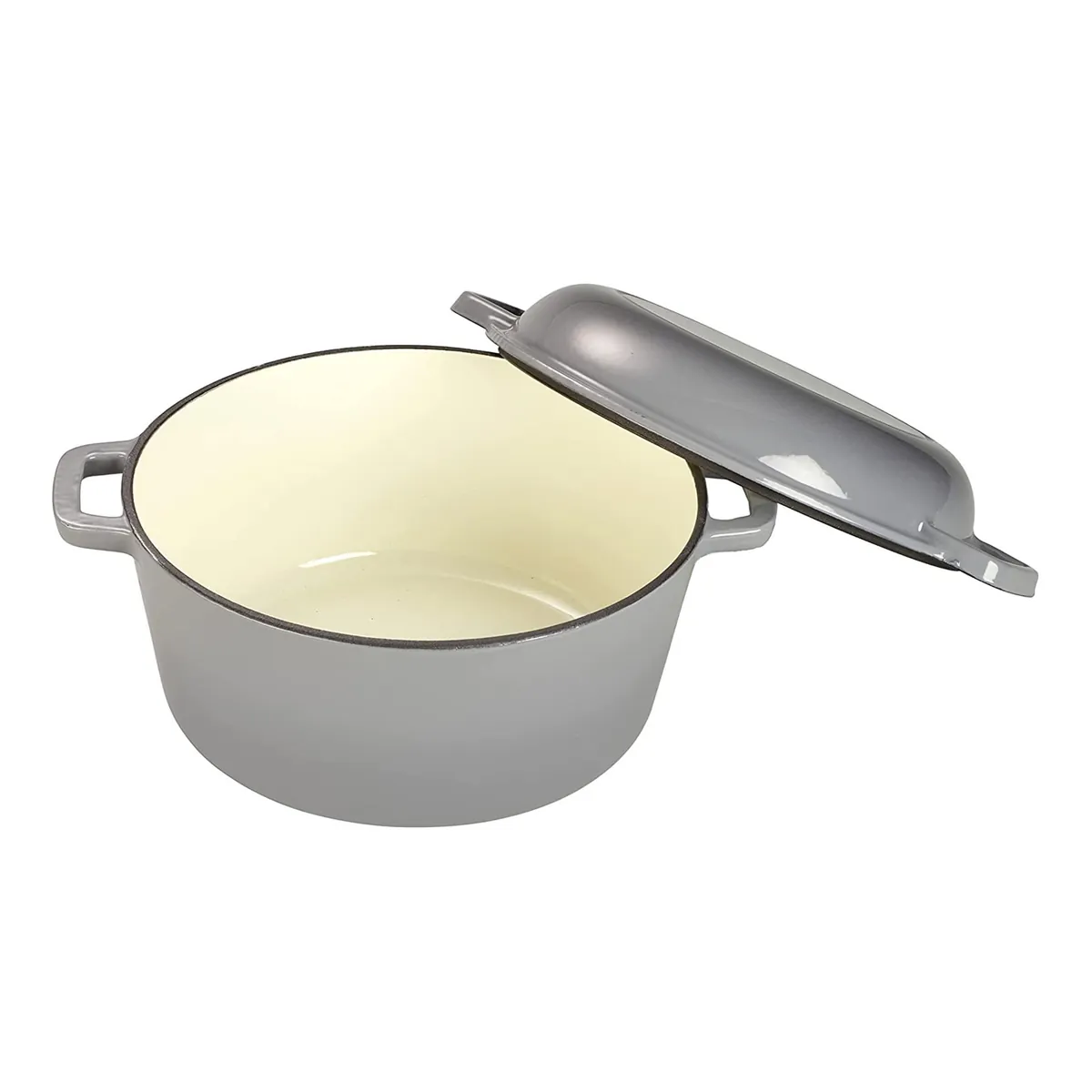 Schmortopf und Servierpfanne 2-in-1 Set, Gusseisen Bräter mit Deckel, mit Emaille-Beschichtung, 3,5 L