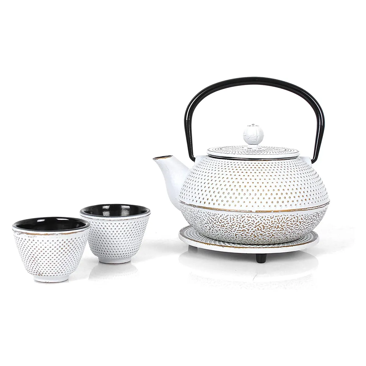Teeservice aus Gusseisen, 1,1L, Vintage-Design mit Teesieb aus Edelstahl