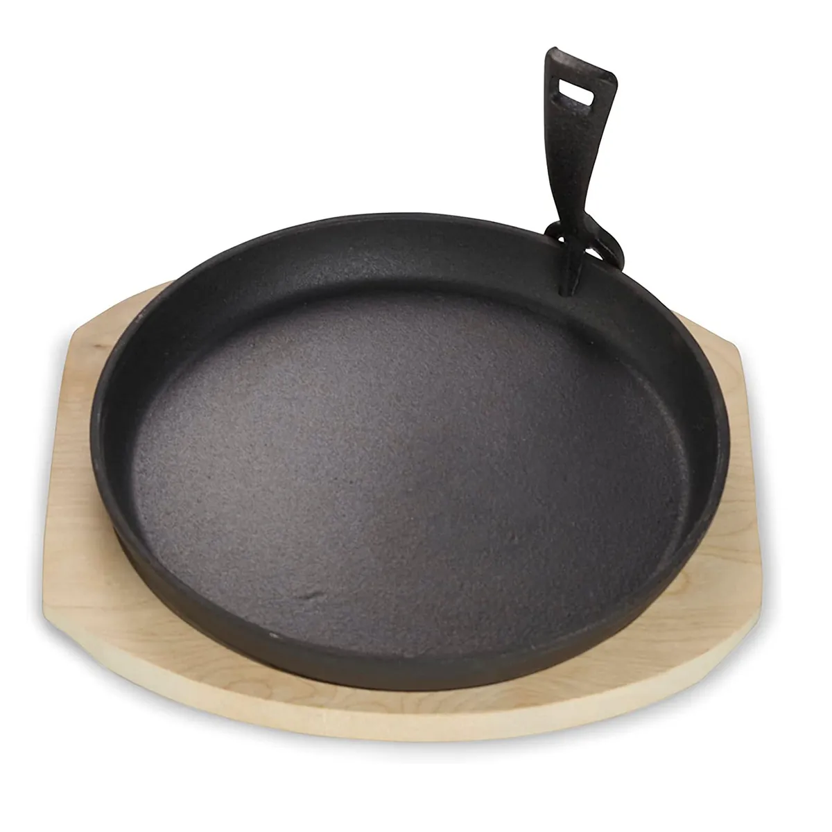 Servierpfanne aus Gusseisen, mit Servierbrett, Abnehmbarer Griff, Bereits eingebrannt, Ø 25 cm