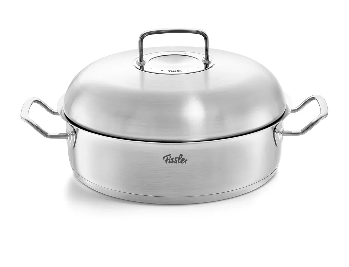 Fissler - Edelstahl-Bräter mit Hochraumdeckel, Ø 28 cm, Original-Profi Collection®, Backofengeeignet, Spülmaschinengeeignet