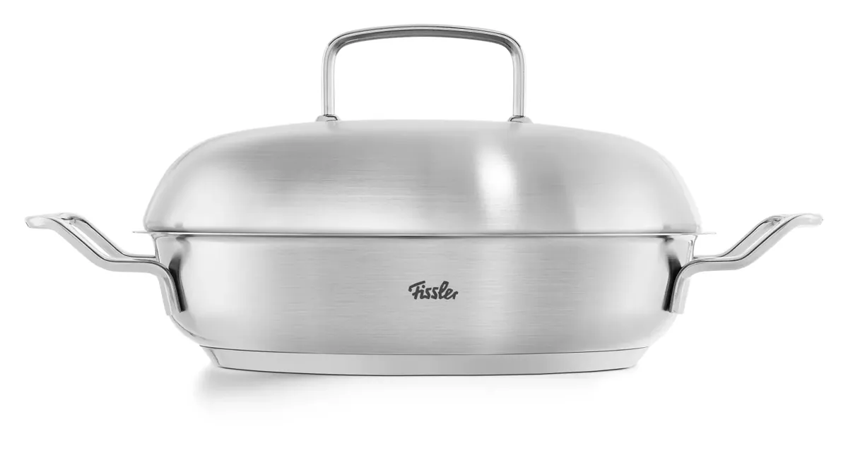 Fissler - Edelstahl-Servierpfanne Induktion, Ø 24-28 cm Original-Profi Collection® mit Novogrill®, Spülmaschinengeeignet