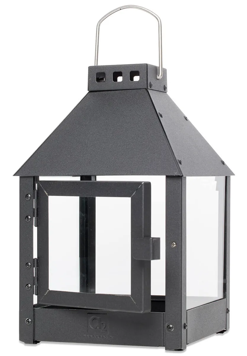 A2 Laterne schwarz – ganzjährig Outdoorgeeignet 17 x 17 x 27,5 cm QUATRO XS