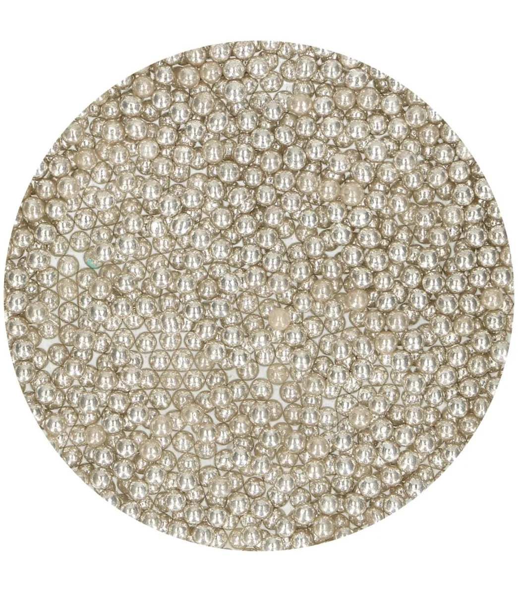 Funcakes Zuckerperlen medium metallic silber 80 g