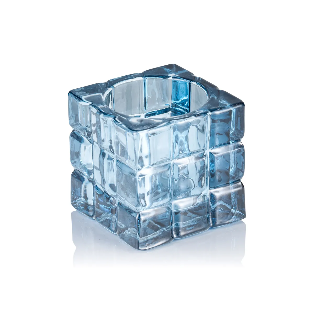 Cube Steel Blue YUYU, 6,5 x 6,5 x 6,5 cm, Glas