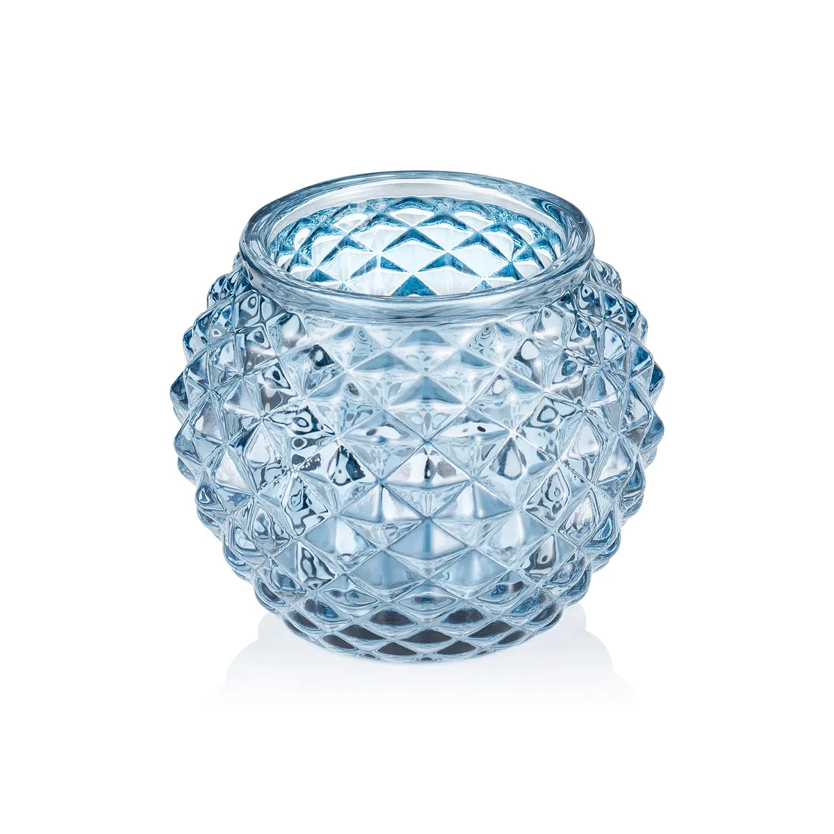 Ball Steel Blue YUYU, Ø 7,5 cm, Höhe 6 cm, Glas