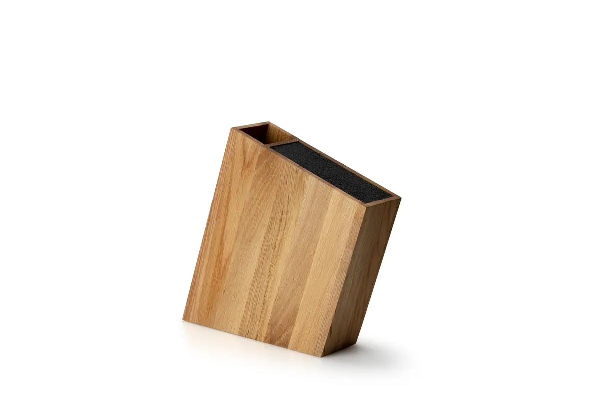 -Continenta- Messerblock mit flexiblem Einsatz und Utensilienbehälter "Eiche" 31x8x26cm
