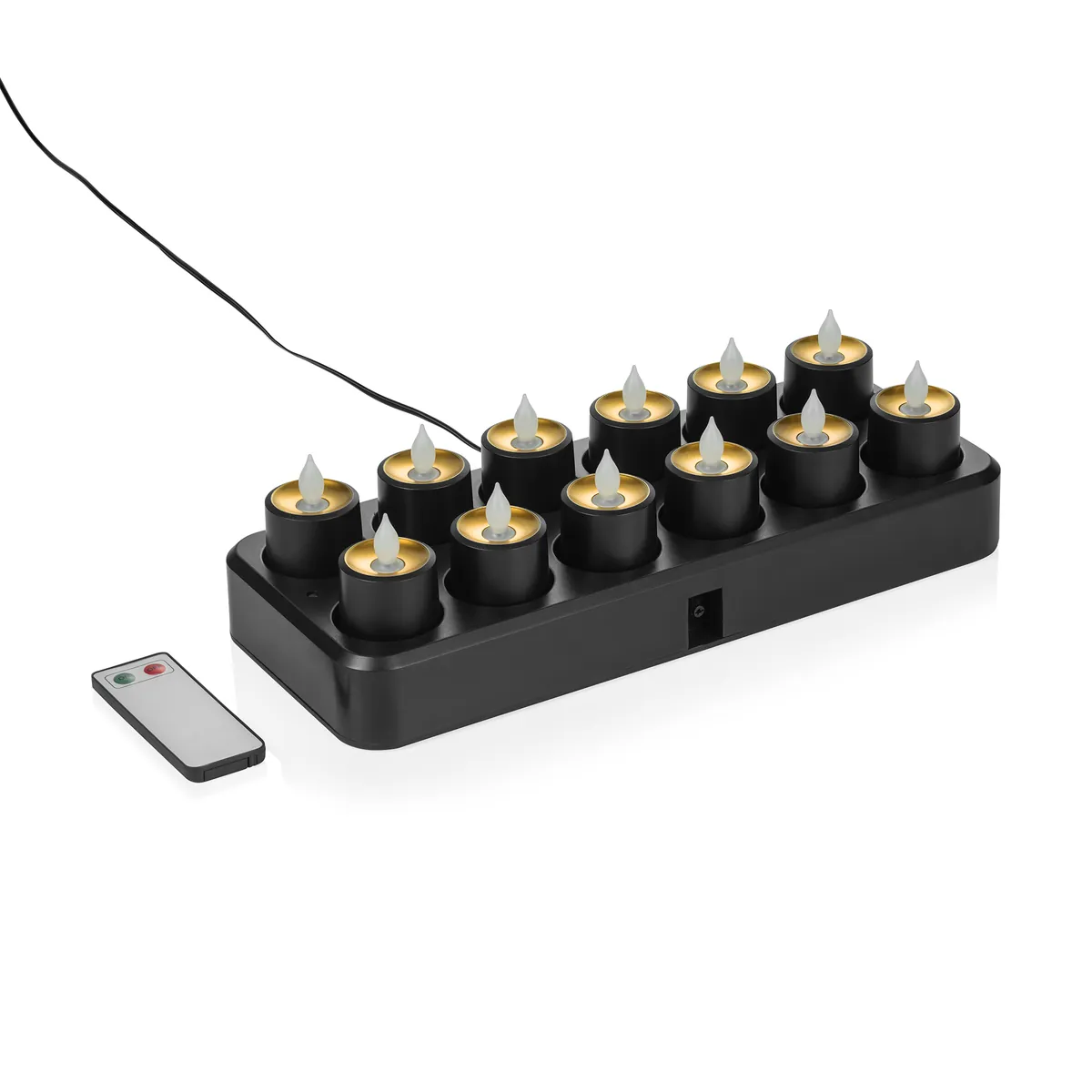 LED Teelichter YUYU, 30 x 14 x 3 cm, wiederaufladbar, Kunststoff