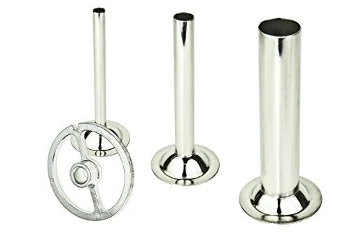 WOLFCUT - Wurstfülltrichter 3er-Set + Führungsscheibe kompatibel mit allen gängigen Fleischwolf Marken Größe 22 INOX