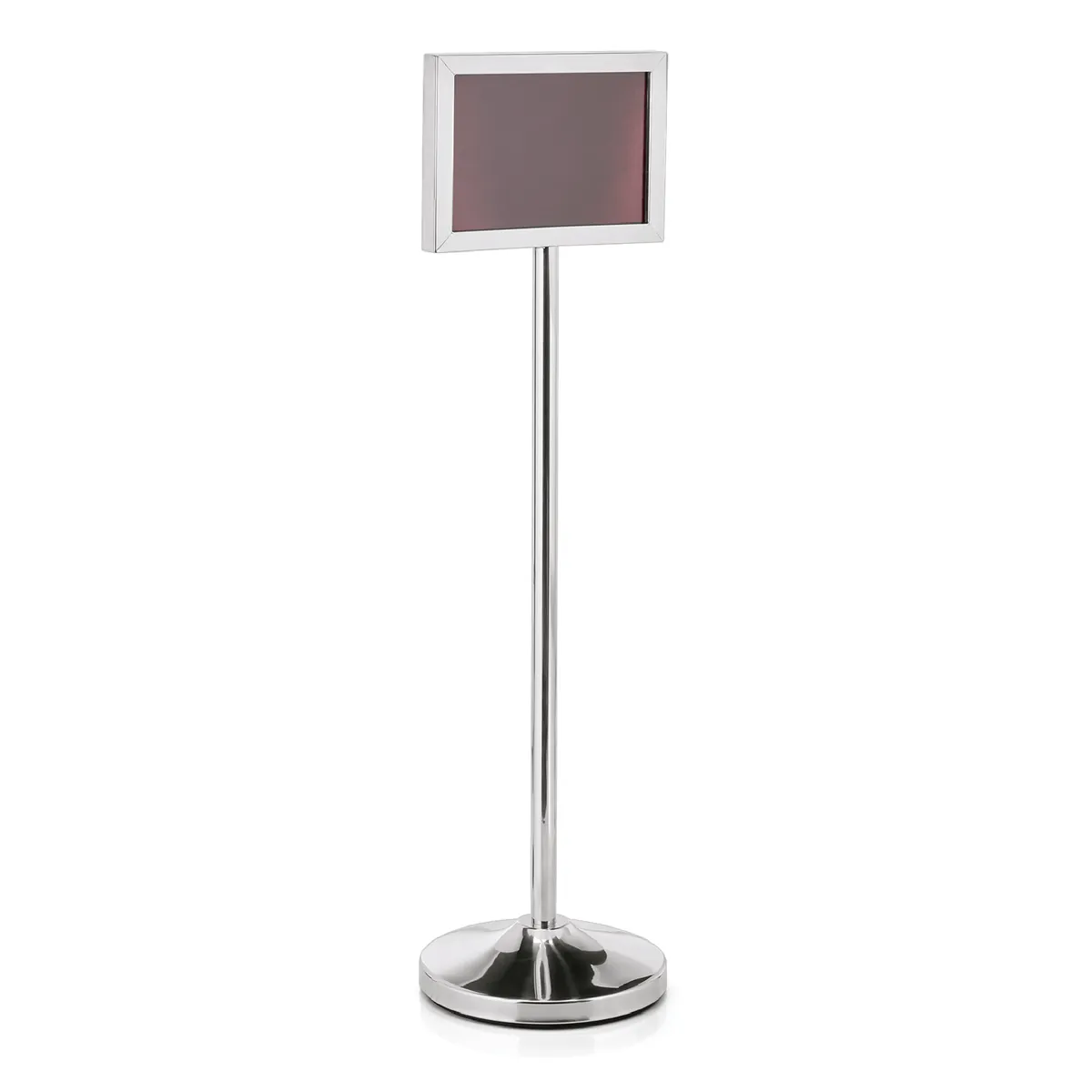 Info-Ständer, 109 cm, DIN A4 Format quer, Edelstahl poliert, Chromnickelstahl