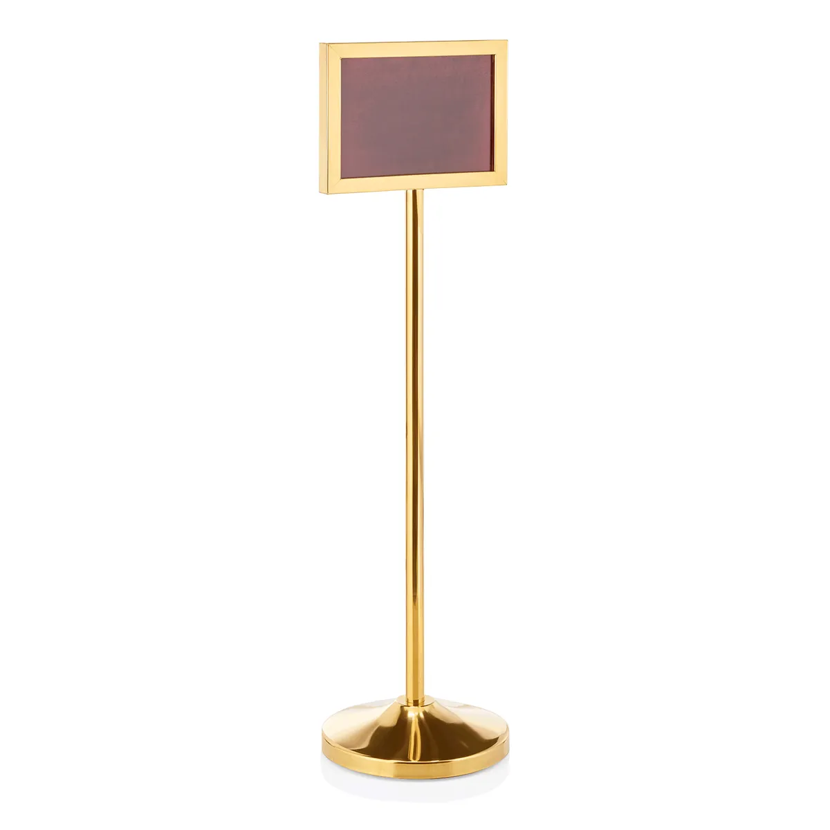 Info-Ständer, 109 cm, DIN A4 Format quer, goldfarben, Chromnickelstahl