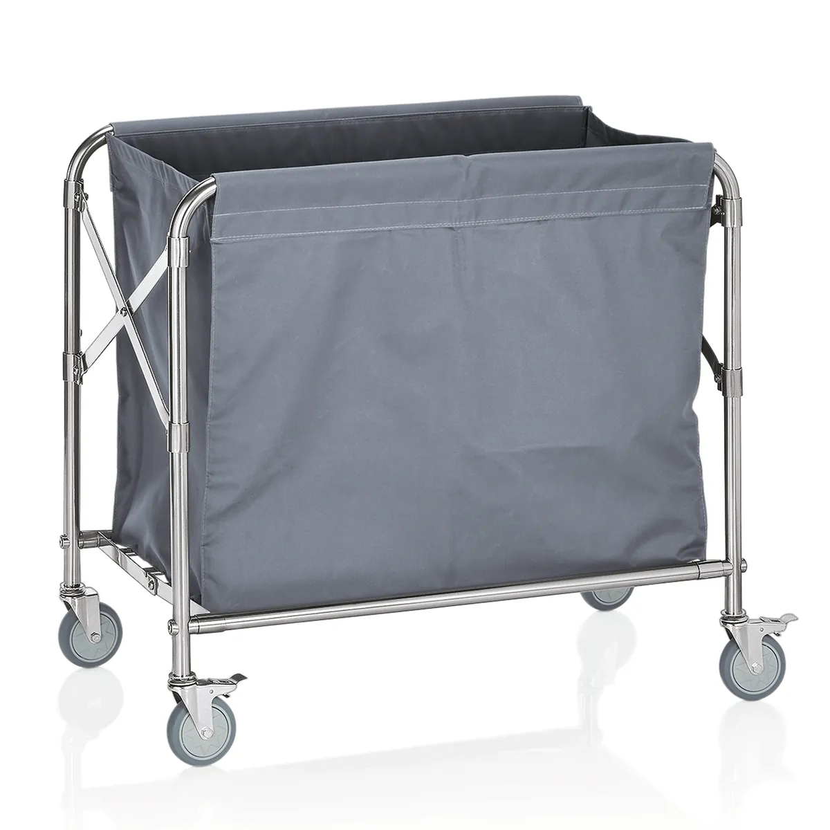 Wäschewagen, 80 x 50 x 85 cm, Edelstahl, Nylon