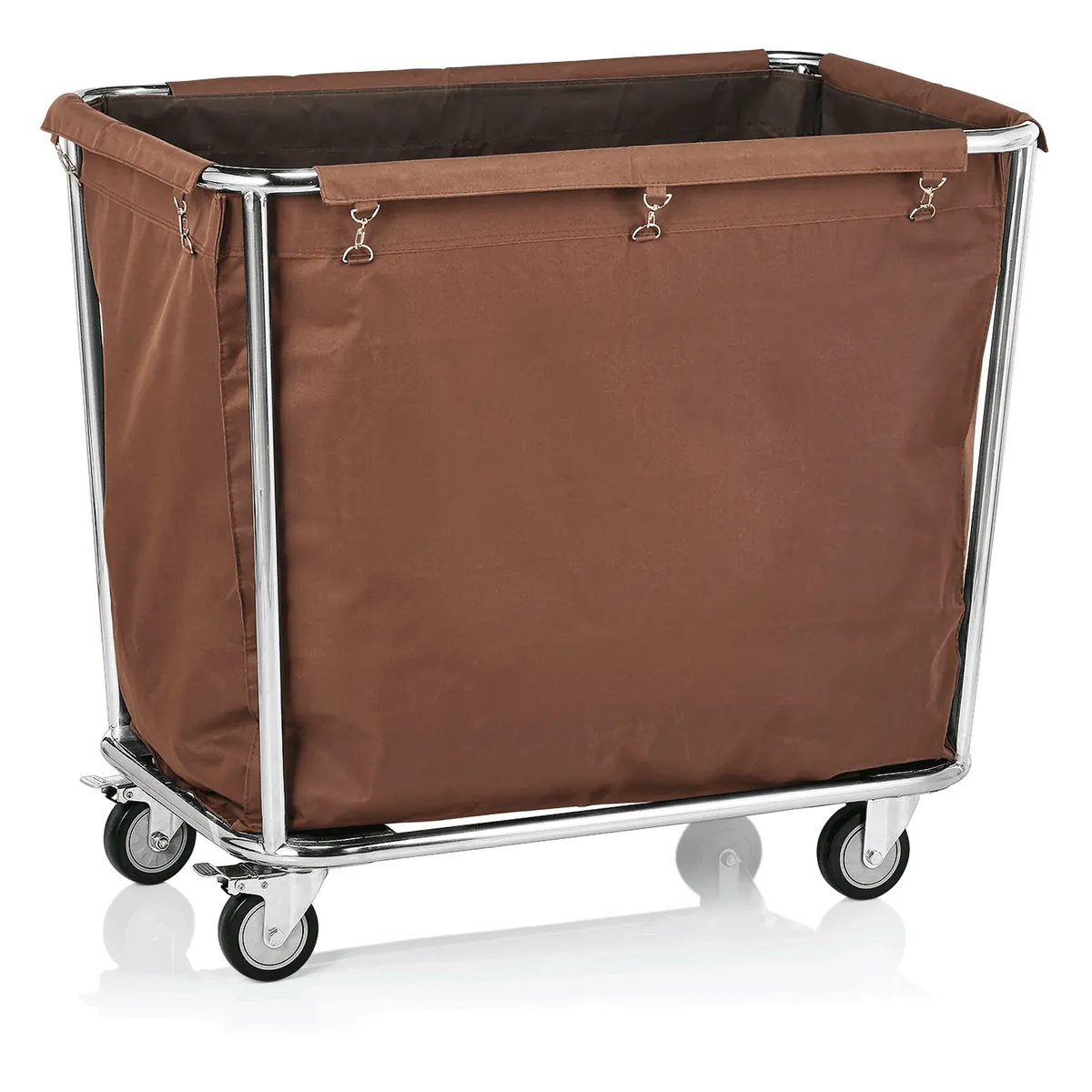 Wäschewagen, 95 x 60 x 85 cm, beige, Chromnickelstahl, Polyesterfaserstoff