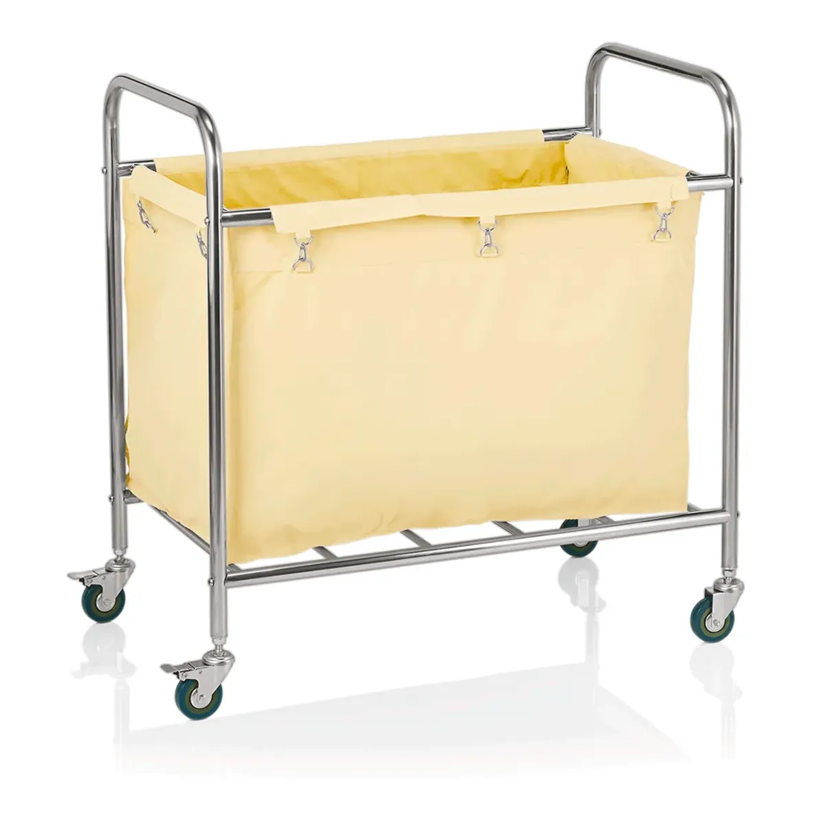 Wäschewagen, 90 x 55 x 90 cm, weiß, Edelstahl, verchromt, Nylon