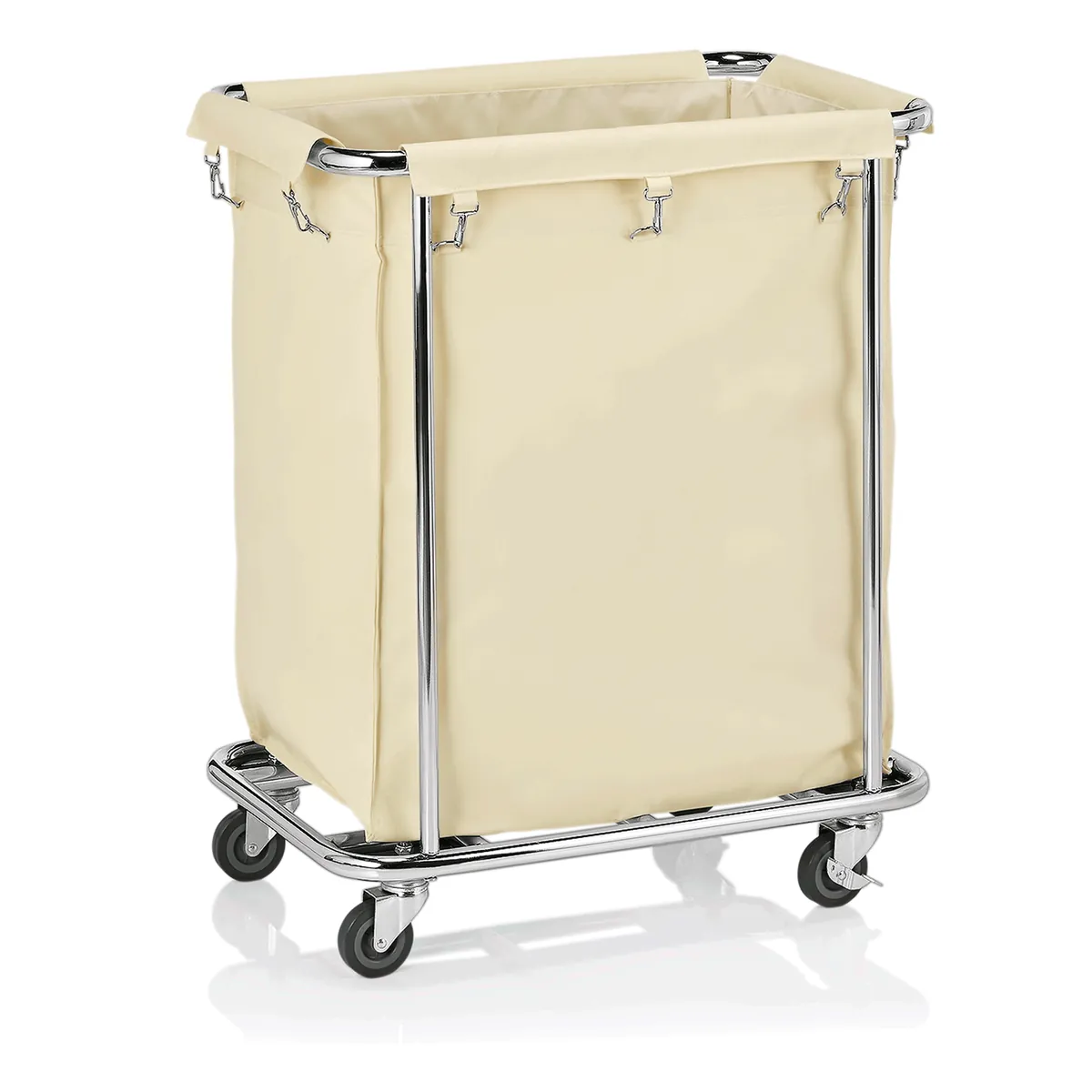 Wäschewagen, 65 x 45 x 84 cm,weiß, Edelstahl, verchromt, Nylon