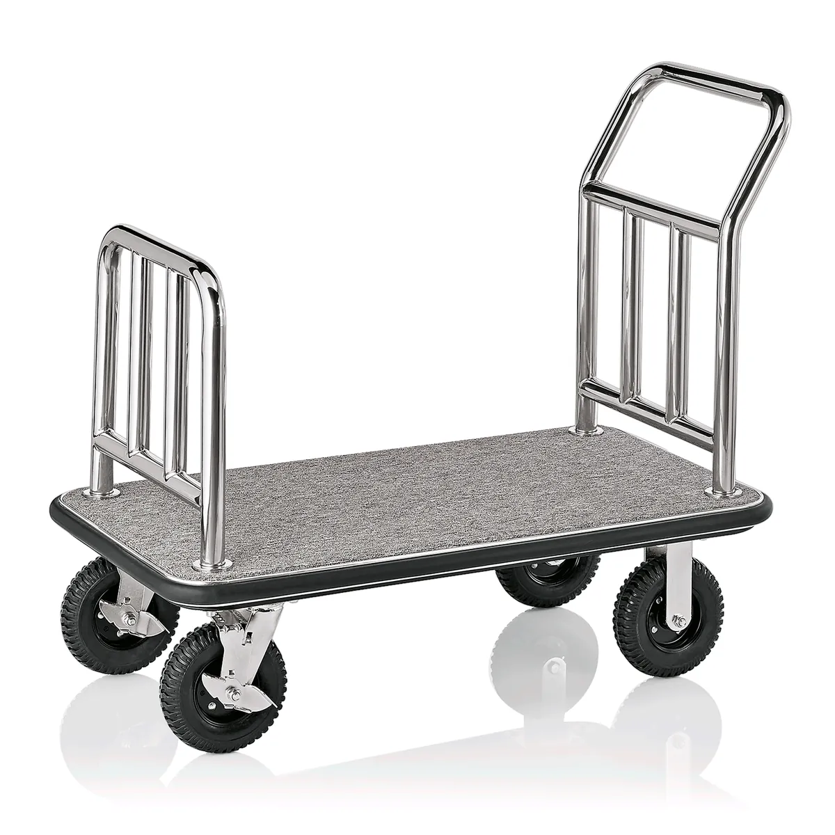 Gepäckwagen, 113 x 60 x 98 cm, silberfarben, Edelstahl