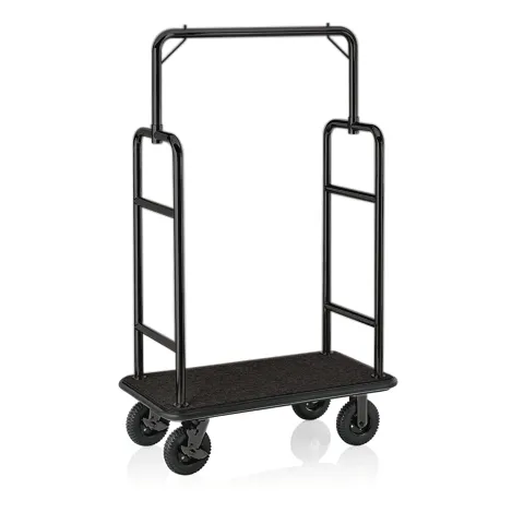 Gepäckwagen Transit, 112 x 60 x 185 cm, schwarz, Edelstahl