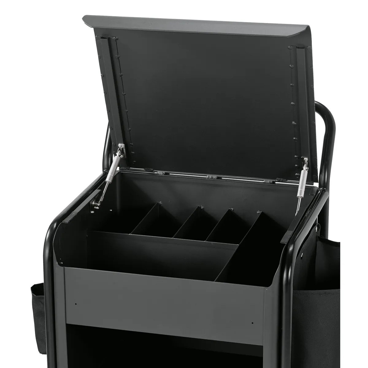 Zimmerservicewagen, 56 x 54 x 100 cm, schwarz, Aluminium, Pulverbeschichtet