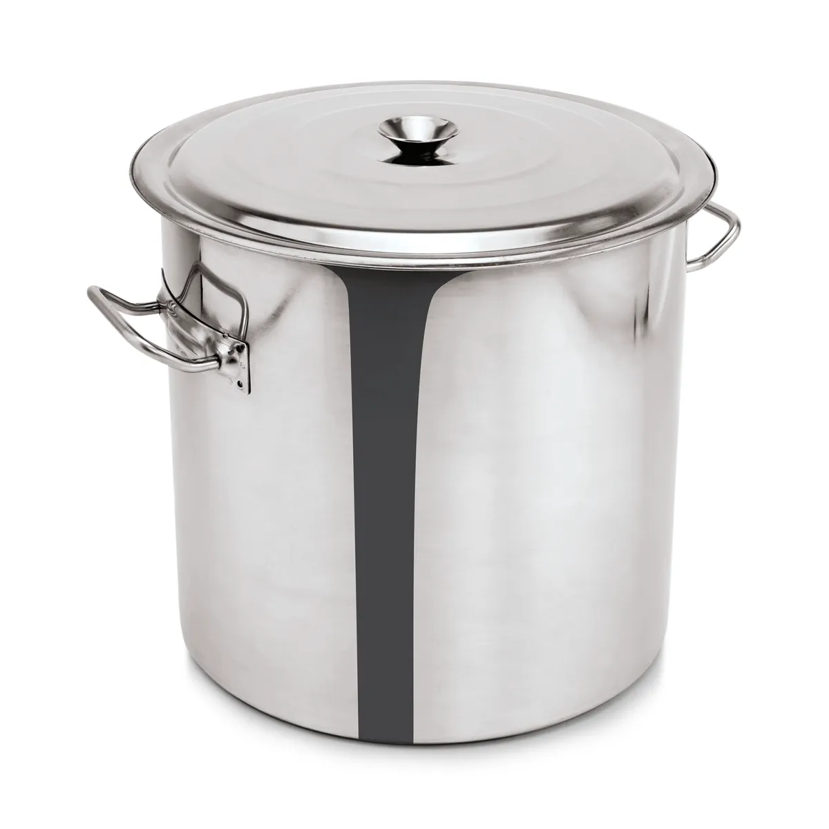 Abfallbehälter mit Deckel, Ø 42 cm, 47,5 ltr., Chromnickelstahl